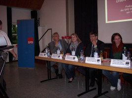 Das Podium der Diskussion mit Florian Ritter MdL